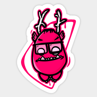 pink bug Sticker